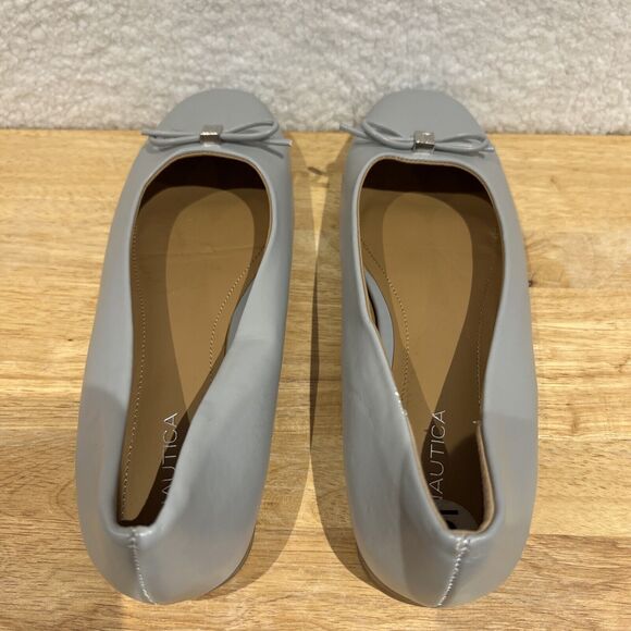Nautica Balletcore Flats w/ Bow Women's Sz 9 Shoes Dusty Blue Gray Classiccore - Picture 5 of 16